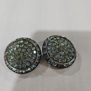 Unique Vintage Blue Crystal Stud Earrings